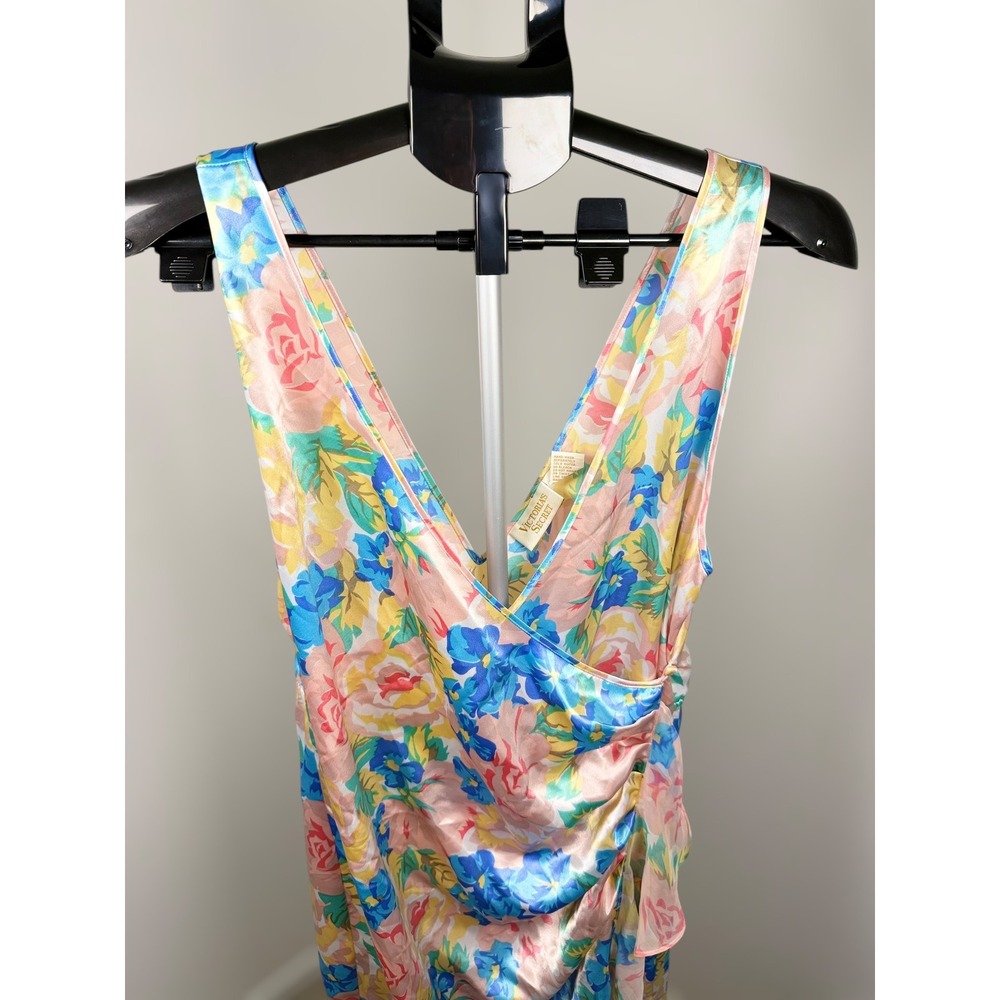 Vintage Victoria's Secret Gold Tag Floral Nightgown and Cover Up Set Small S